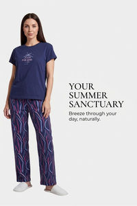 Sweet Dreams Graphic Printed Pyjama Set - Iconic Navy — thumbnail 4